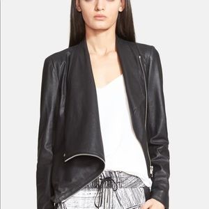 Helmet Lang draped leather jacket